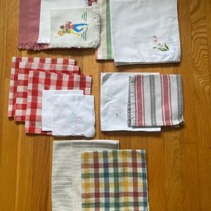 Colorful Checkered and Embroidered Table Linens